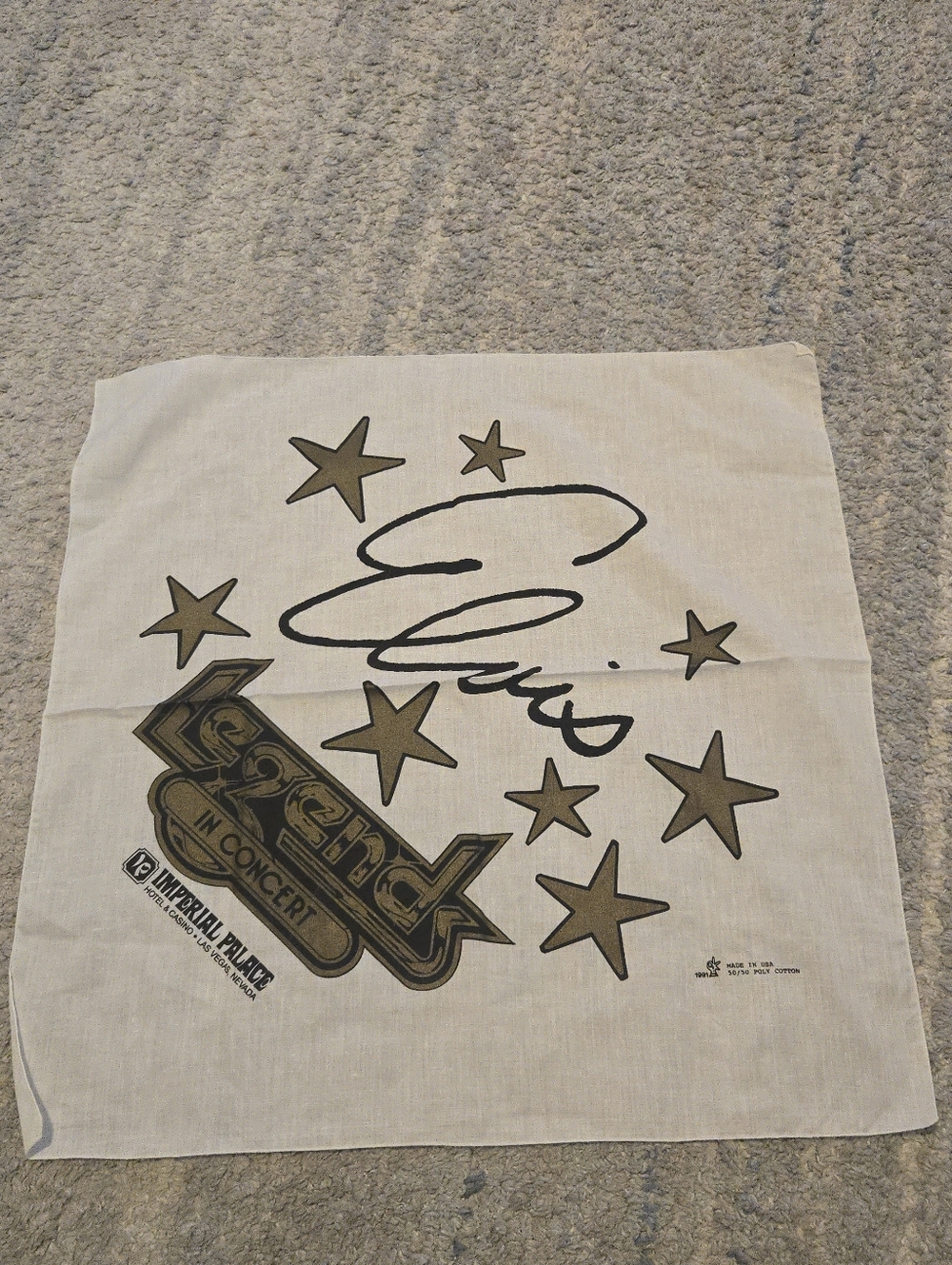 Vintage 1991 Elvis Presley Legends In Concert Bandana Imperial Palace Las Vegas